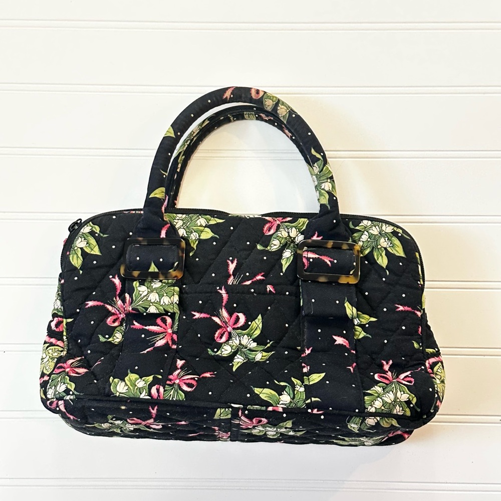 Vera Bradley Black Floral Satchel